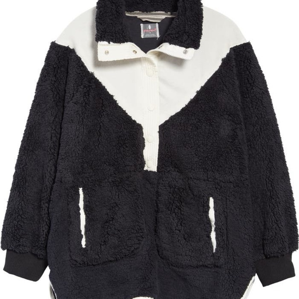 FP Movement by Free People Black and Cream Teddy Jacket